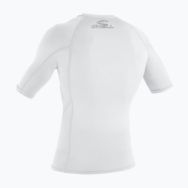 Tricou de înot pentru bărbați O'Neill Basic Skins Rash Guard alb 2