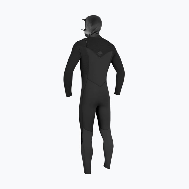 Costum de înot pentru bărbați O'Neill Hyperfreak 4/3+ mm Chest Zip with Hood black/black 2