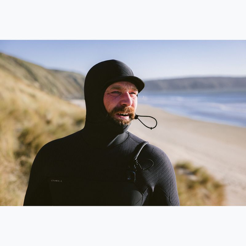 Costum de înot pentru bărbați O'Neill Hyperfreak 4/3+ mm Chest Zip with Hood black/black 7