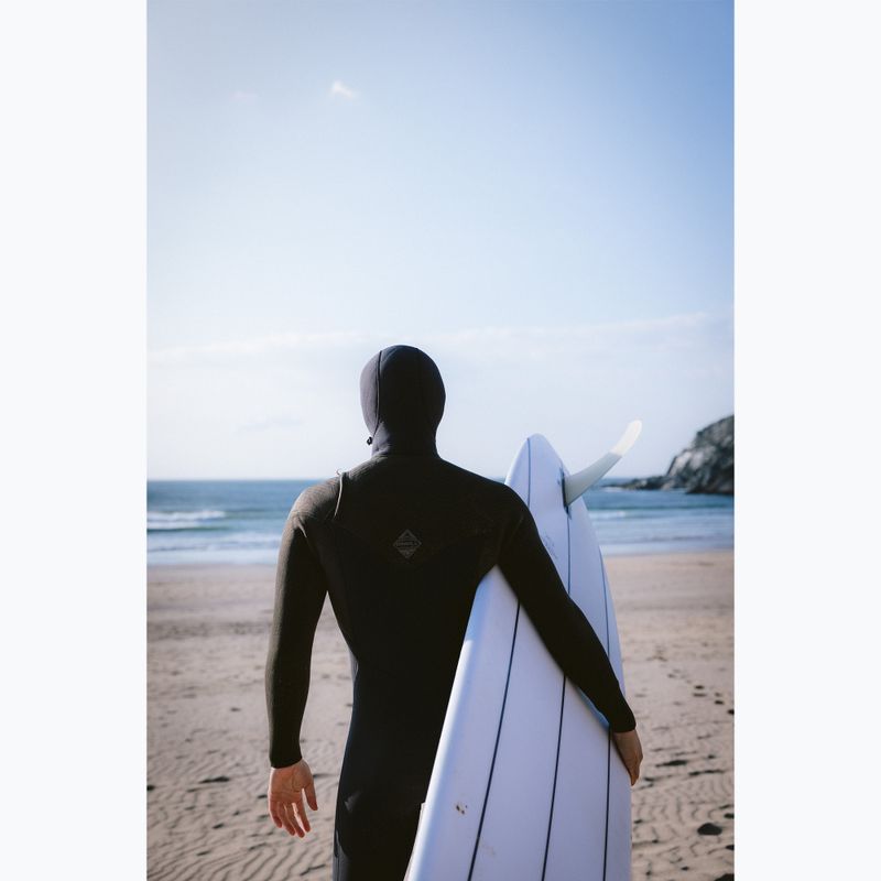 Costum de înot pentru bărbați O'Neill Hyperfreak 4/3+ mm Chest Zip with Hood black/black 8