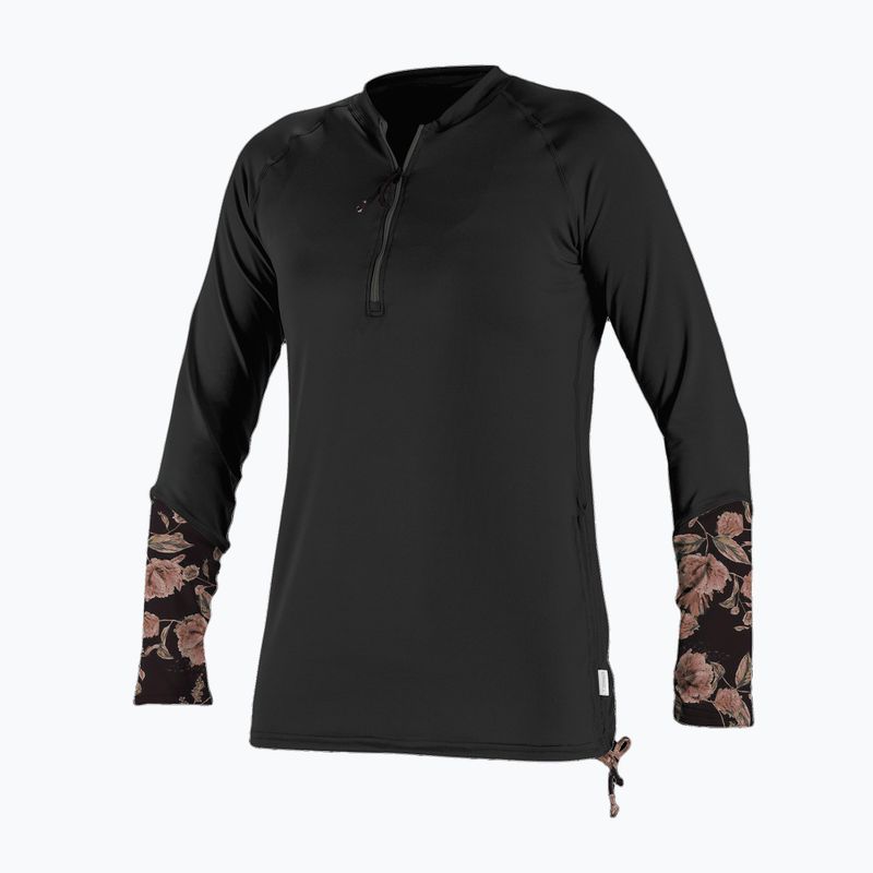 Longsleeve de înot pentru femei O'Neill Front Zip Sun black/flo