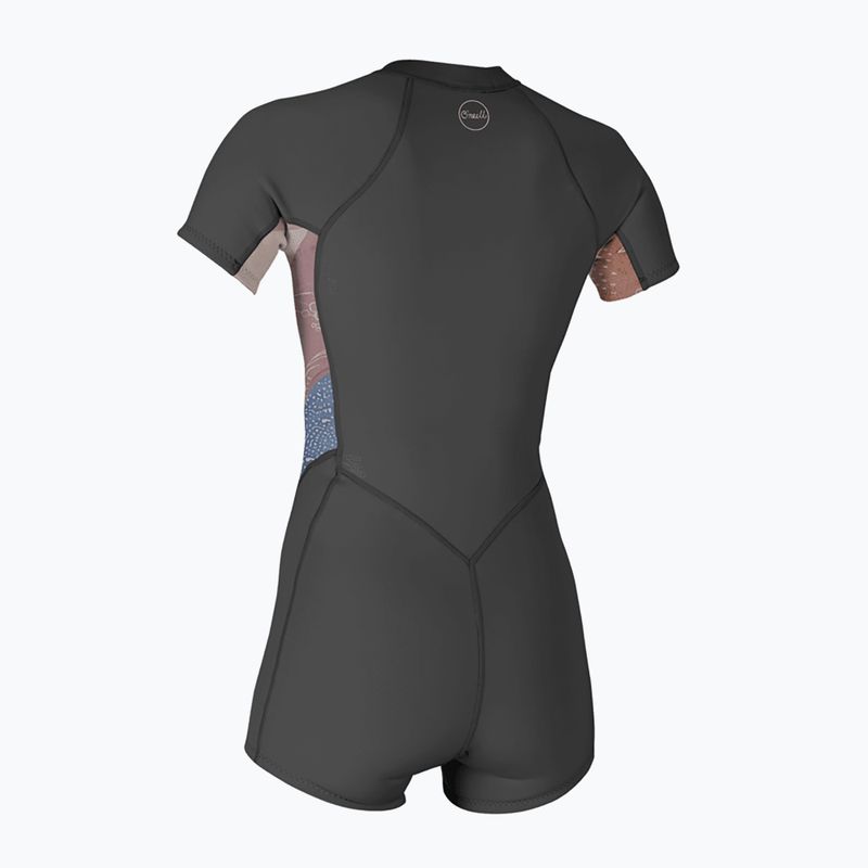 Costum de înot pentru femei O'Neill Bahia 2/1 Front Zip Spring graphite/desert bloom/drift blue 2