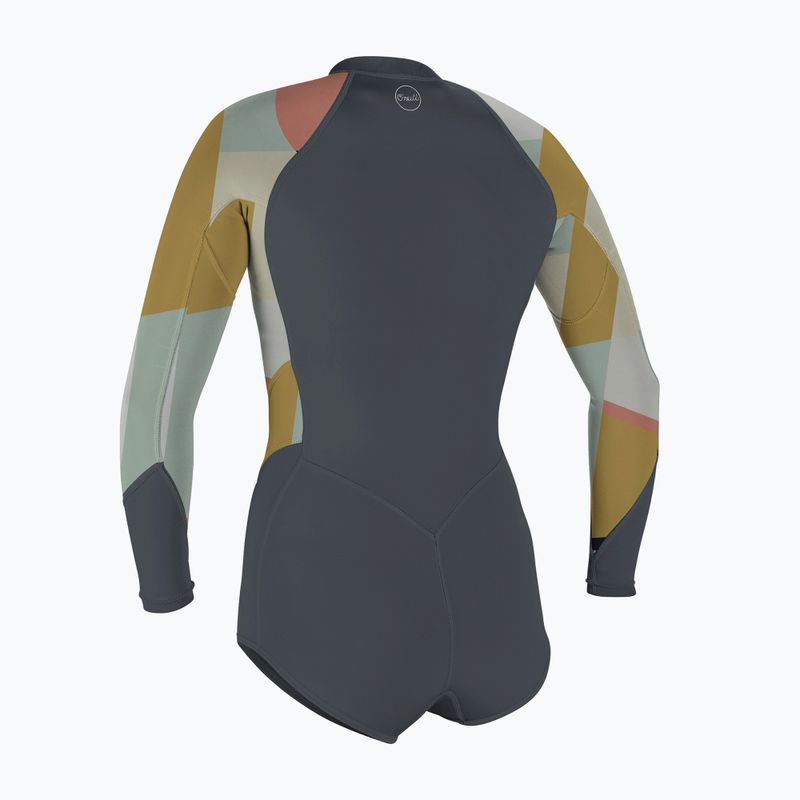 Femei O'Neill Bahia 2/1 Front Zip L/S Short Spring Tradewinds / jasmine neoprene foam 2