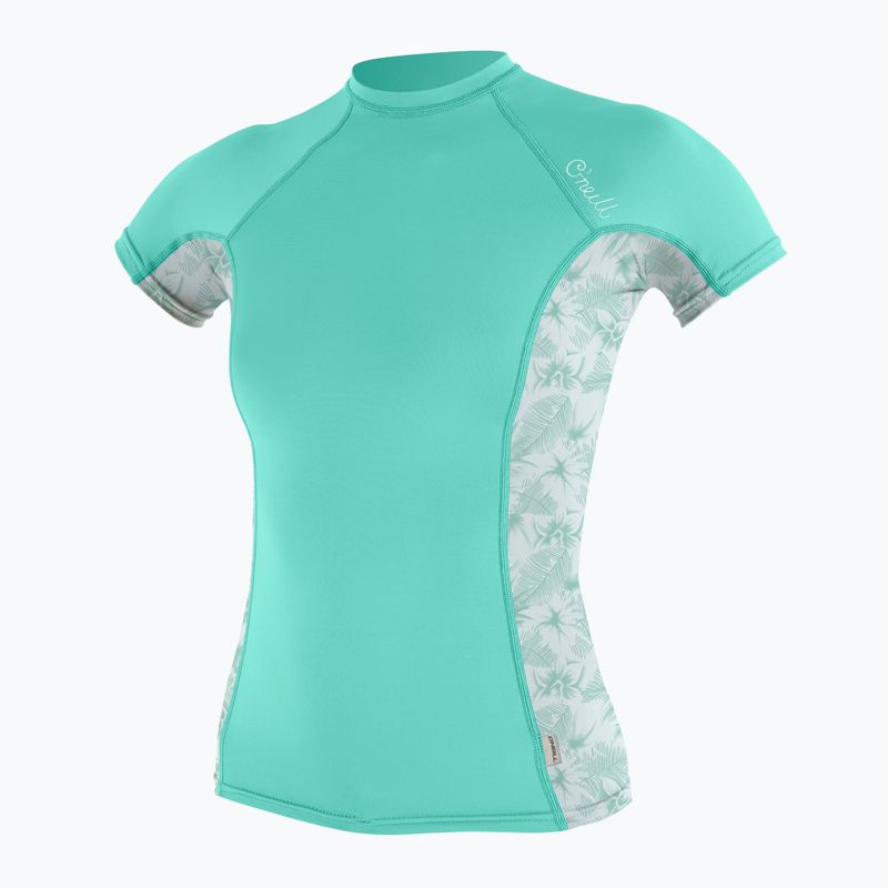 O'Neill Cămașă de înot pentru femei cu imprimeu lateral Rash Guard Turquoise 5405S