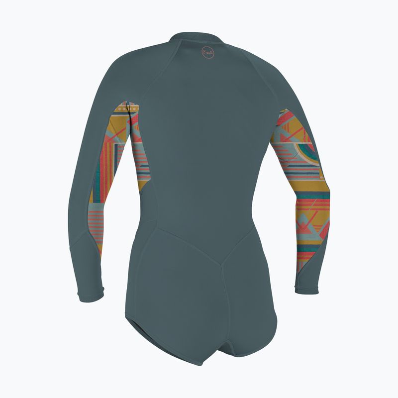 Femei O'Neill Bahia 2/1 Front Zip Short Spring shade/ arta geo/ shade wetsuit 2