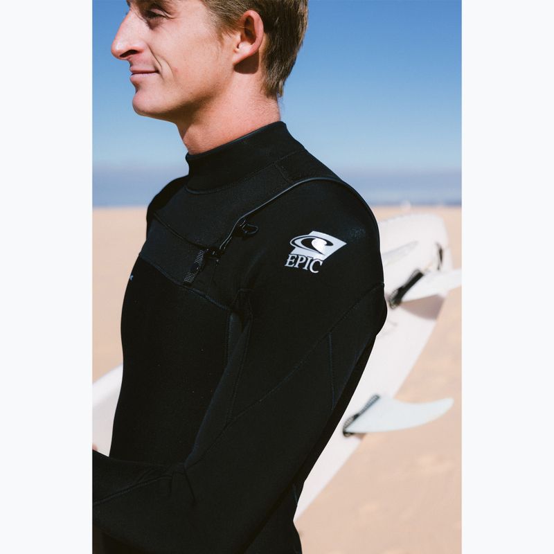 Costum de înot pentru bărbați O'Neill Epic 5/4 Chest Zip Full A05 black/black/black 8