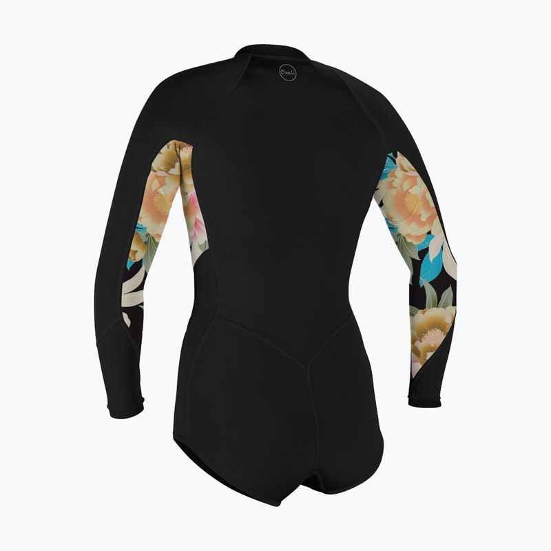 Spumă de înot pentru femei O'Neill Bahia 2/1 Front Zip Short Spring black/mikah floral/black 2