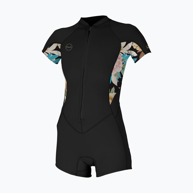 O'Neill Bahia 2/1 mm Front Zip Spring negru/ micah floral/ negru costum de wetsuit pentru femei 7
