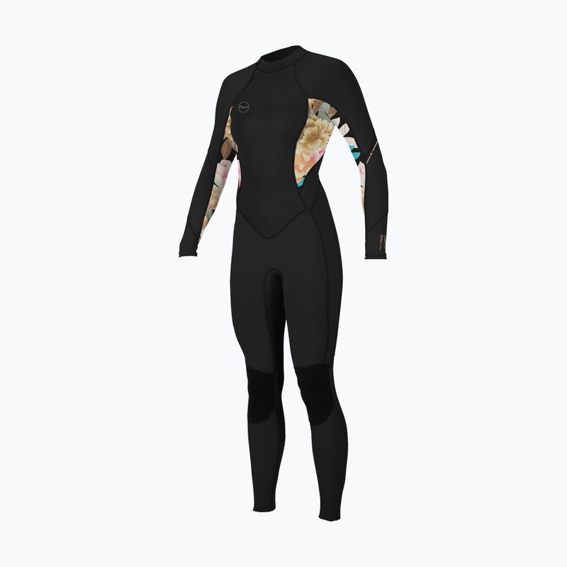 Spumă de înot pentru femei O'Neill Bahia 3/2 Back Zip Full black/mikah floral/black