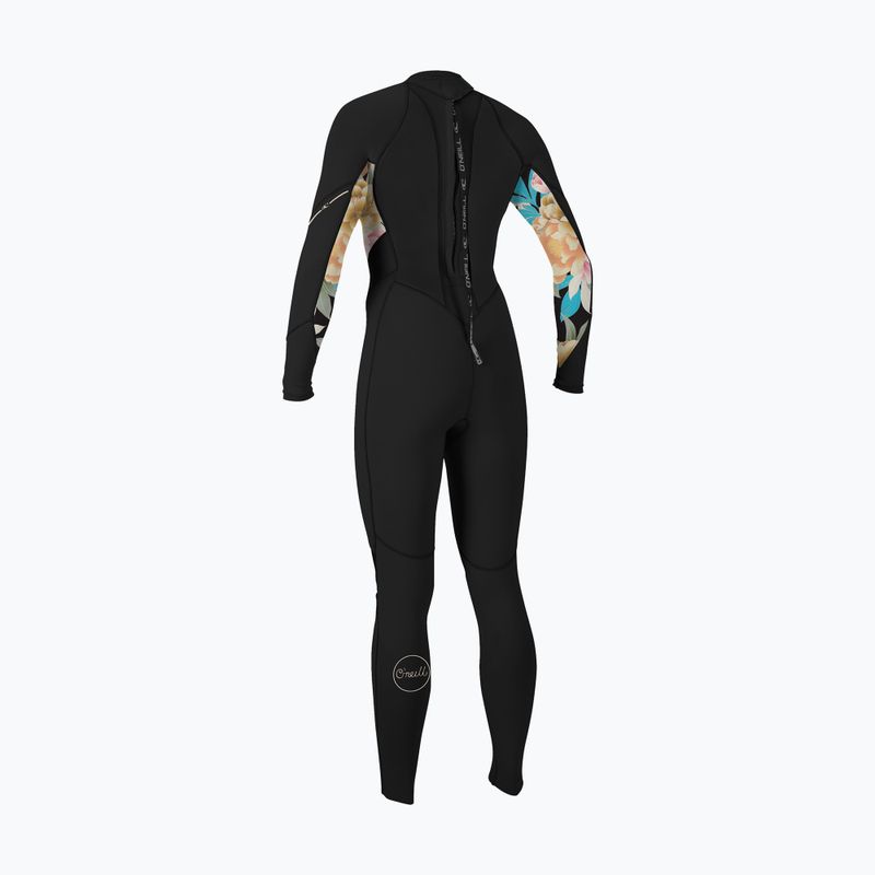 Spumă de înot pentru femei O'Neill Bahia 3/2 Back Zip Full black/mikah floral/black 2