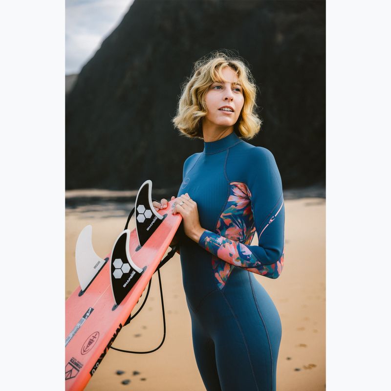 Spumă de înot pentru femei O'Neill Bahia 3/2 Back Zip Full copen blue/painted tropics/painted tropics 12