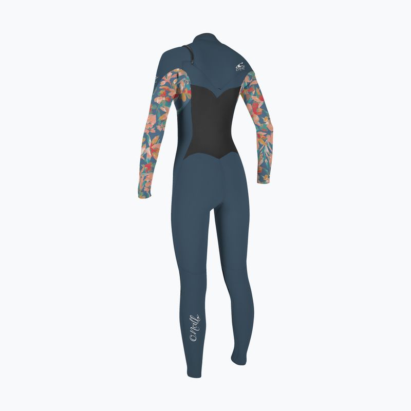 Costum de înot pentru copii O'Neill Girls Epic 4/3 Chest Zip Full copen blue/painted tropics 2