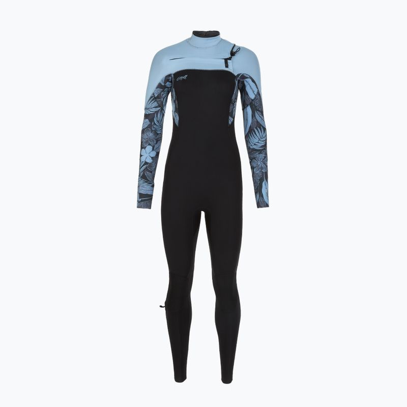 Costum de înot pentru femei O'Neill Epic 5/4 mm Chest Zip Full black/stormy palm/faded denim 2