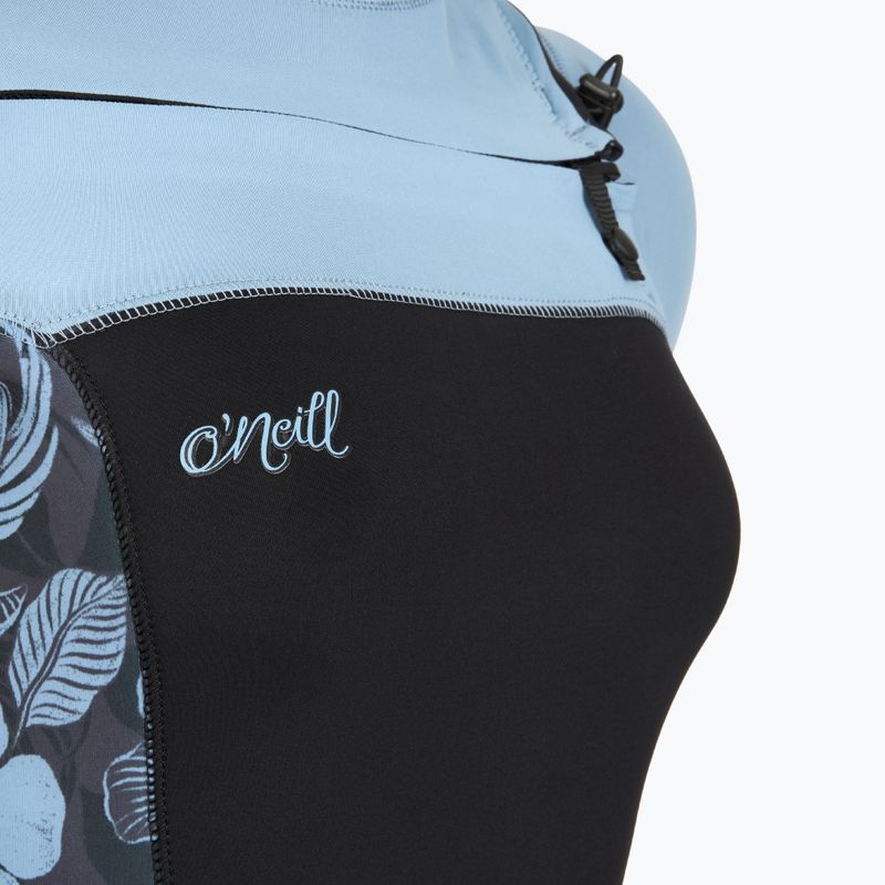 Costum de înot pentru femei O'Neill Epic 5/4 mm Chest Zip Full black/stormy palm/faded denim 4
