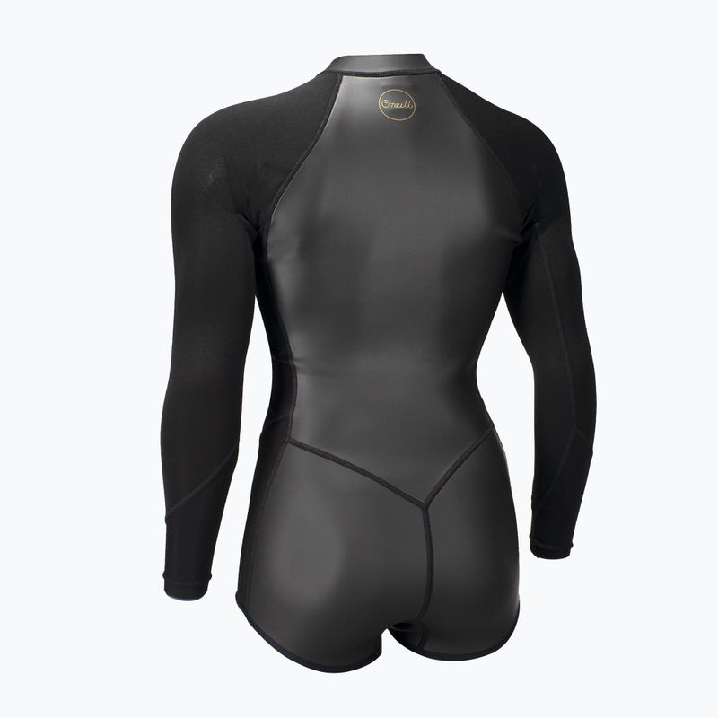 Costum de înot pentru femei O'Neill Bahia 2/1 mm Front Zip Short Spring glide black/black 2