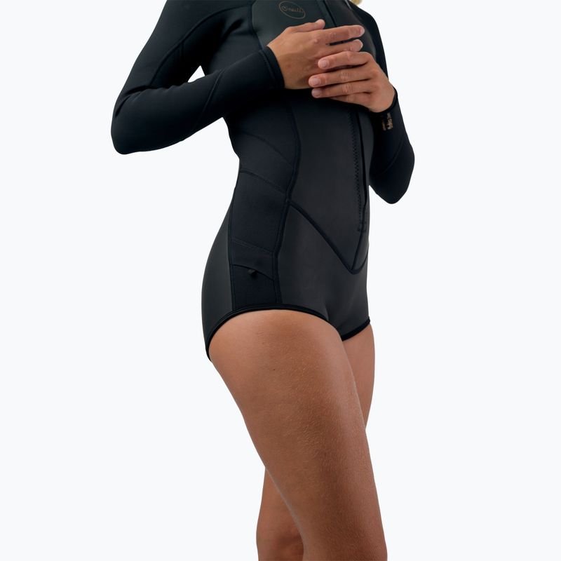 Costum de înot pentru femei O'Neill Bahia 2/1 mm Front Zip Short Spring glide black/black 7