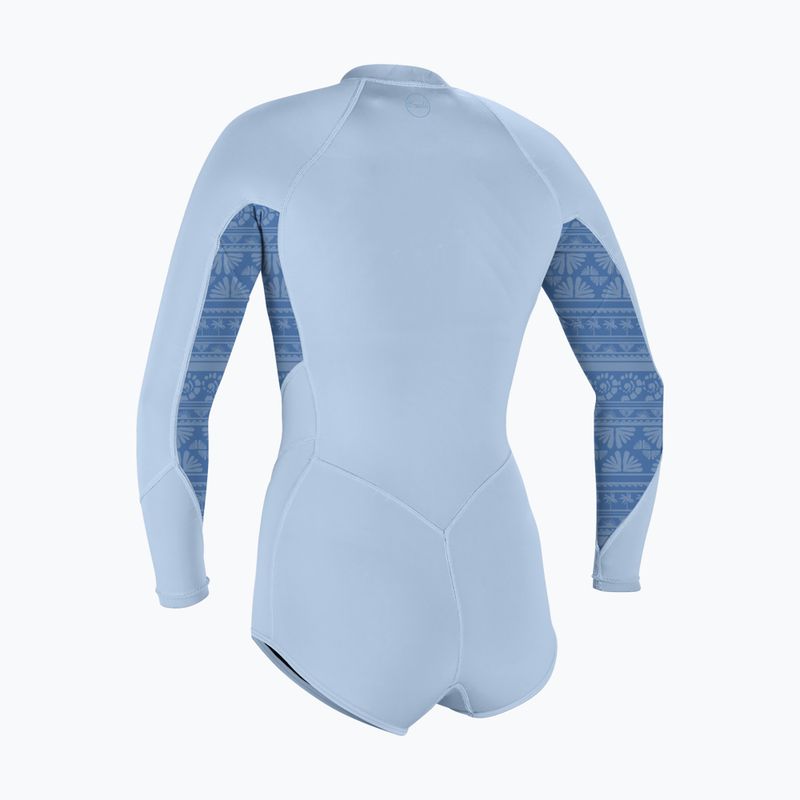 Costum de înot pentru femei O'Neill Bahia 2/1 mm Front Zip Short Spring chambray blue/surf abstract 2