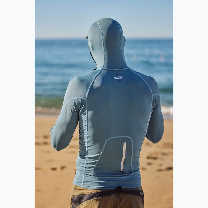 Bluză cu mânecă lungă pentru înot bărbați O'Neill Hyperfreak Skins Rash Guard Hooded blue fusion/blue fusion 5
