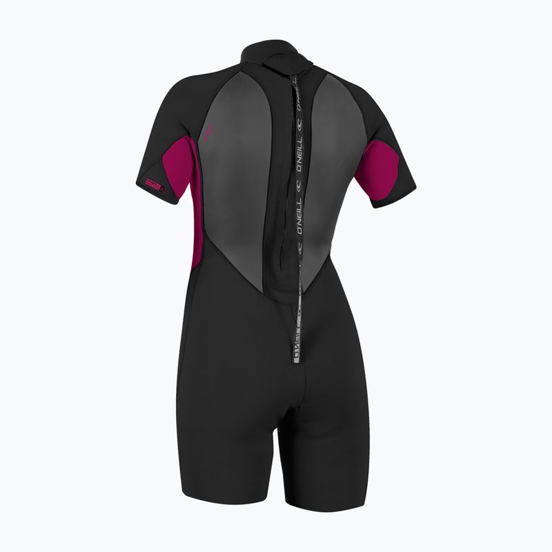 Costum de înot pentru femei O'Neill Reactor-2 2mm Back Zip SS Spring IS7 black/punk pink 2
