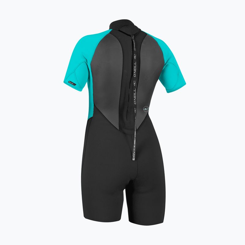Costum de înot pentru femei O'Neill Reactor-2 2mm Back Zip SS Spring IS7 black/light aqua 2