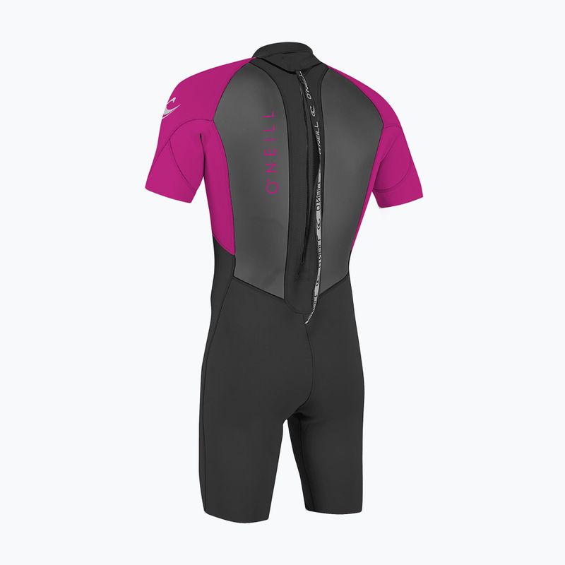 Costum de înot pentru copii O'Neill Youth Reactor-2 2mm Back Zip SS Spring black/berry 2