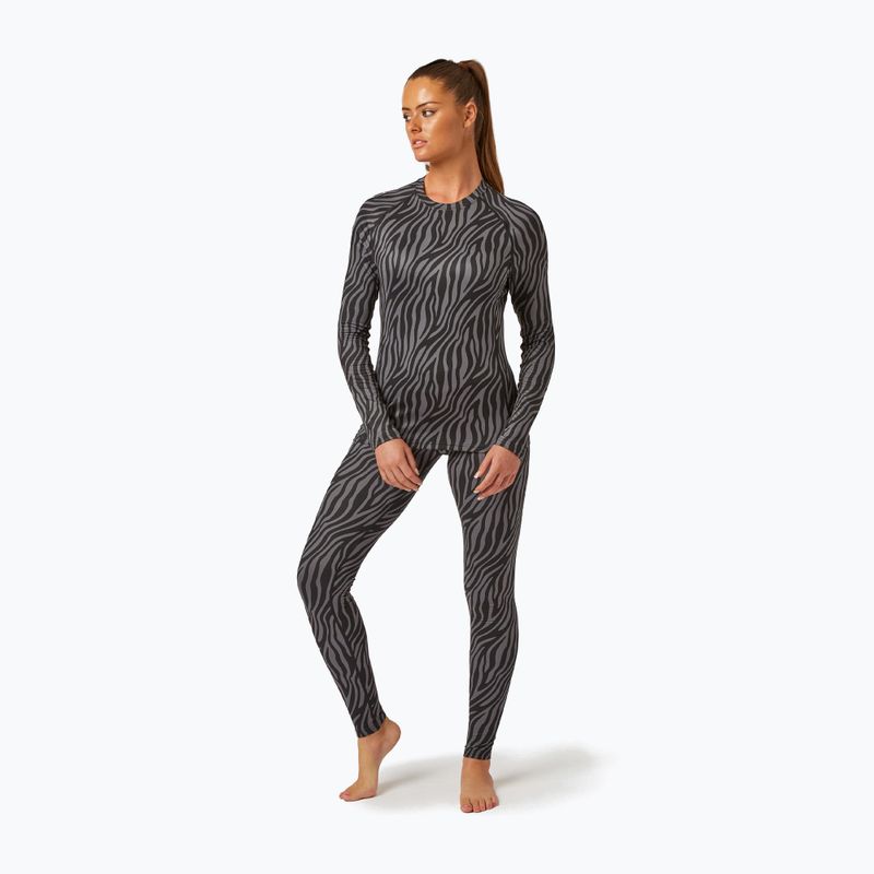 Bluză termică damă Surfanic Cozy Limited Edition Crew Neck black zebra 2