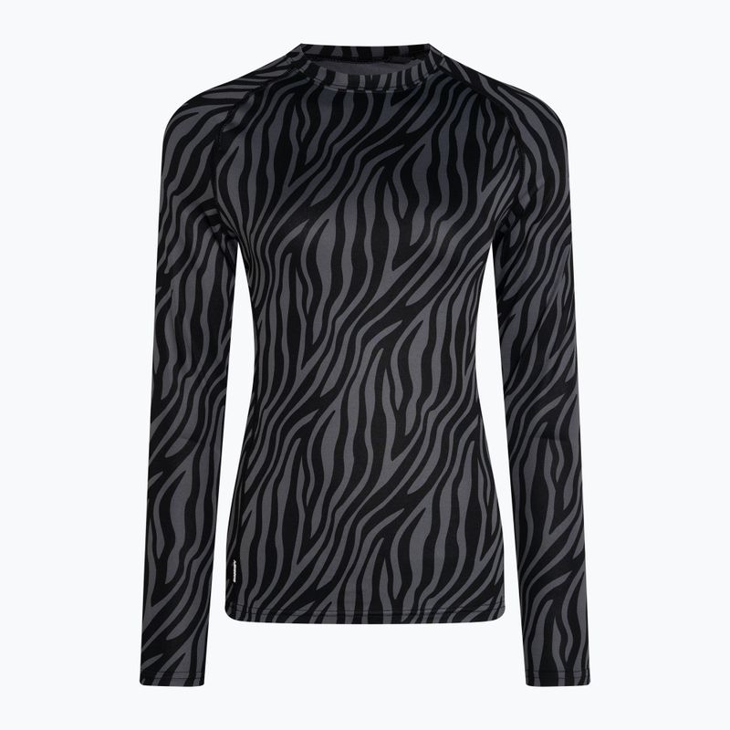 Bluză termică damă Surfanic Cozy Limited Edition Crew Neck black zebra 4