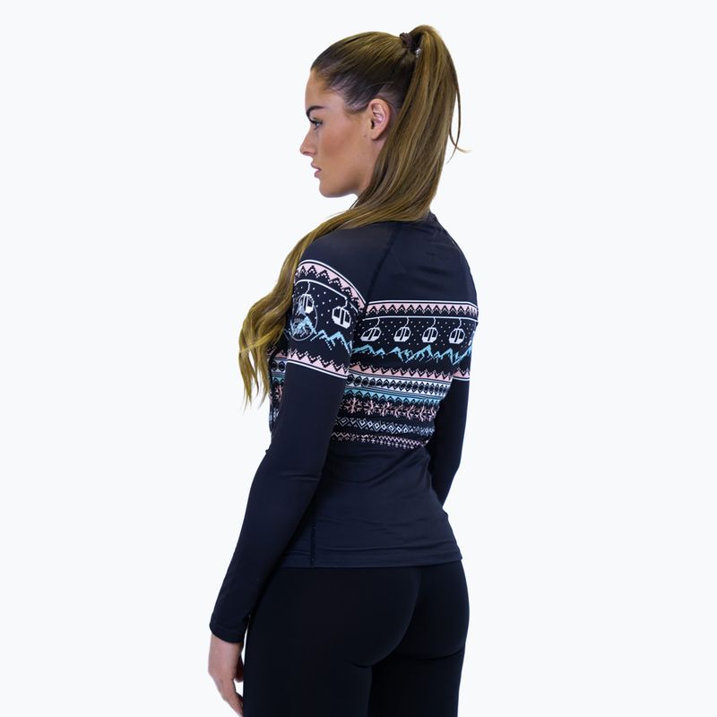 Bluză termică damă Surfanic Cozy Limited Edition Crew Neck black fairisle 3