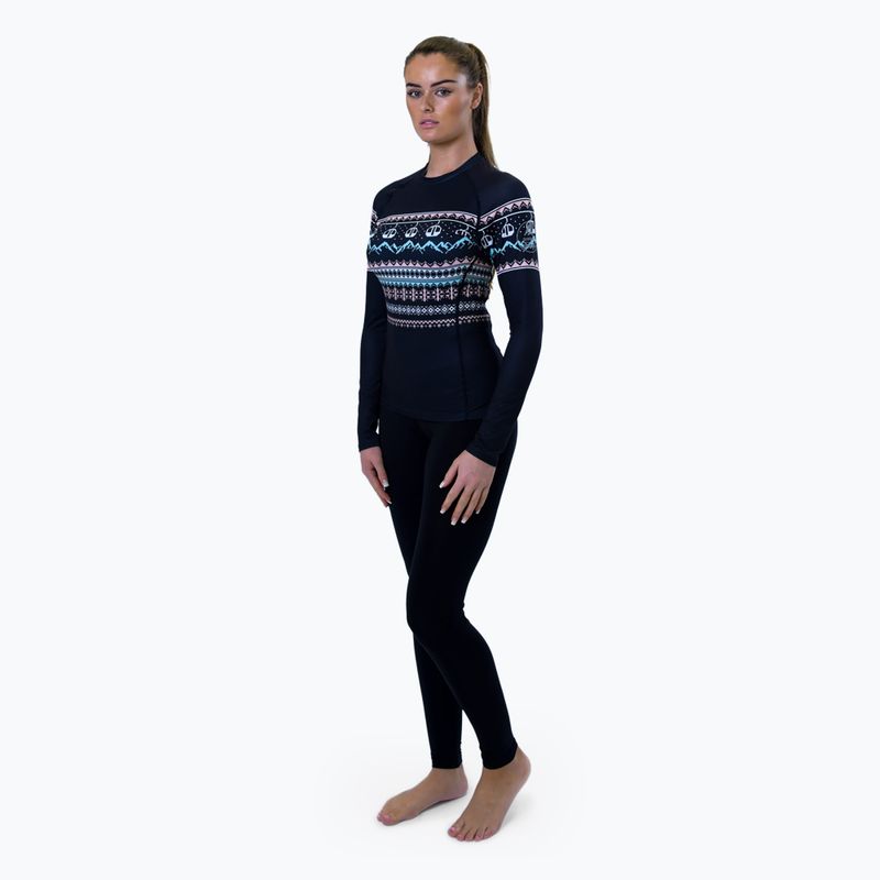 Bluză termică damă Surfanic Cozy Limited Edition Crew Neck black fairisle 2