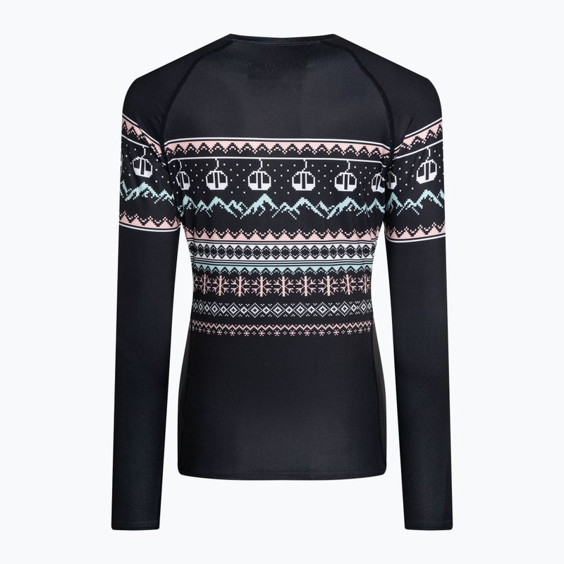 Bluză termică damă Surfanic Cozy Limited Edition Crew Neck black fairisle 5