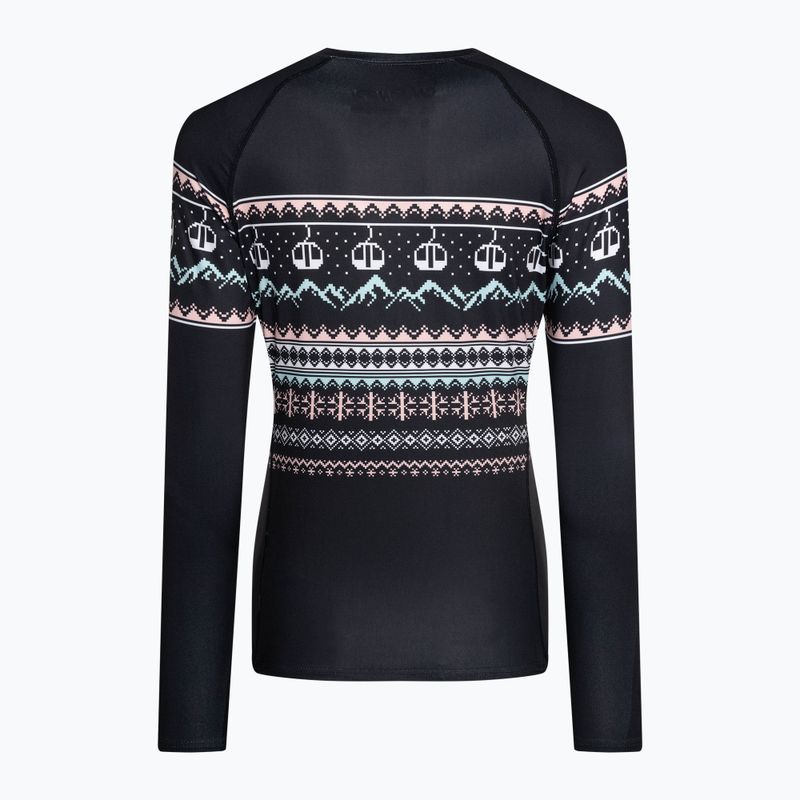 Longsleeve termoactiv pentru femei Surfanic Cozy Limited Edition Crew Neck black fairisle 5