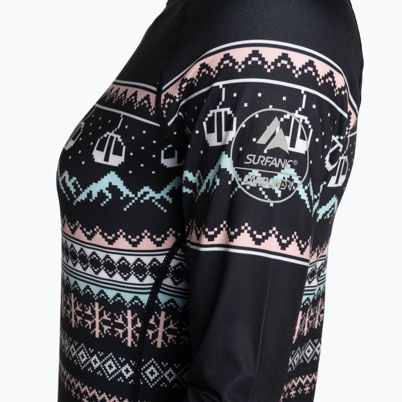 Bluză termică damă Surfanic Cozy Limited Edition Crew Neck black fairisle 7
