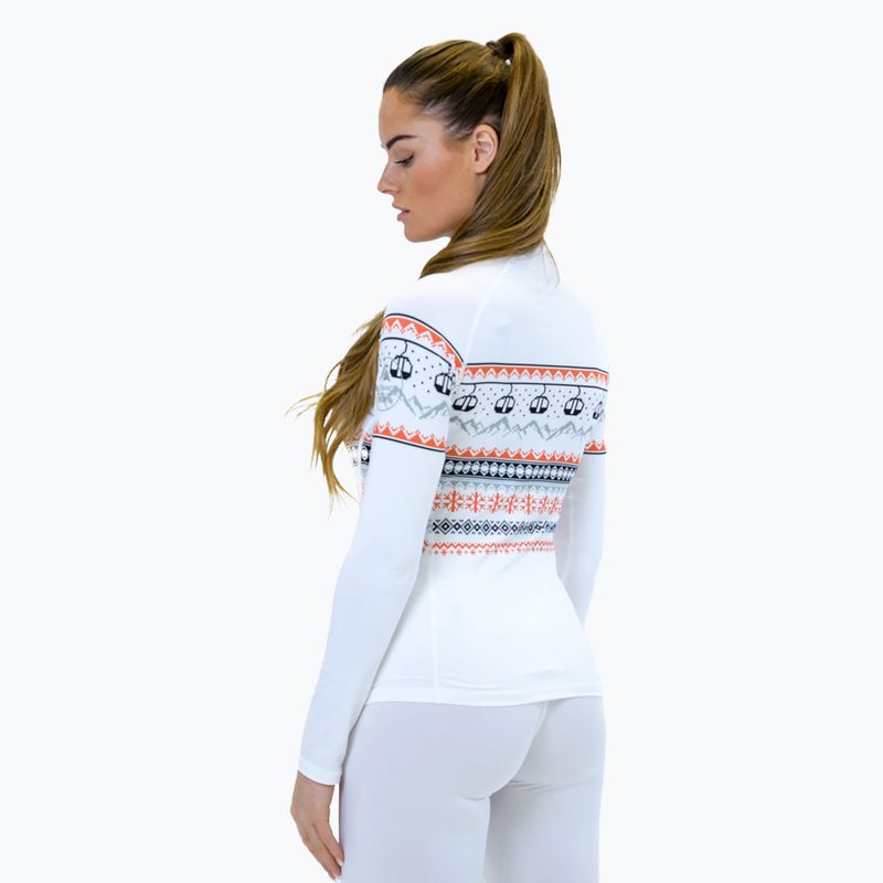 Longsleeve termoactiv pentru femei Surfanic Cozy Limited Edition Crew Neck white fairisle 2