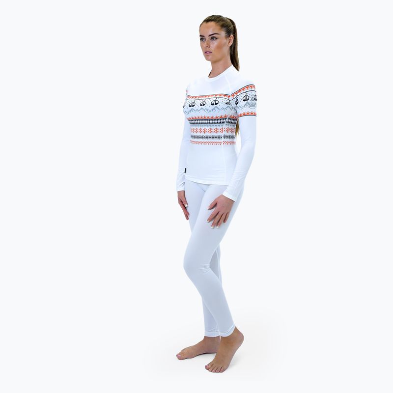 Bluză termică damă Surfanic Cozy Limited Edition Crew Neck white fairisle 2