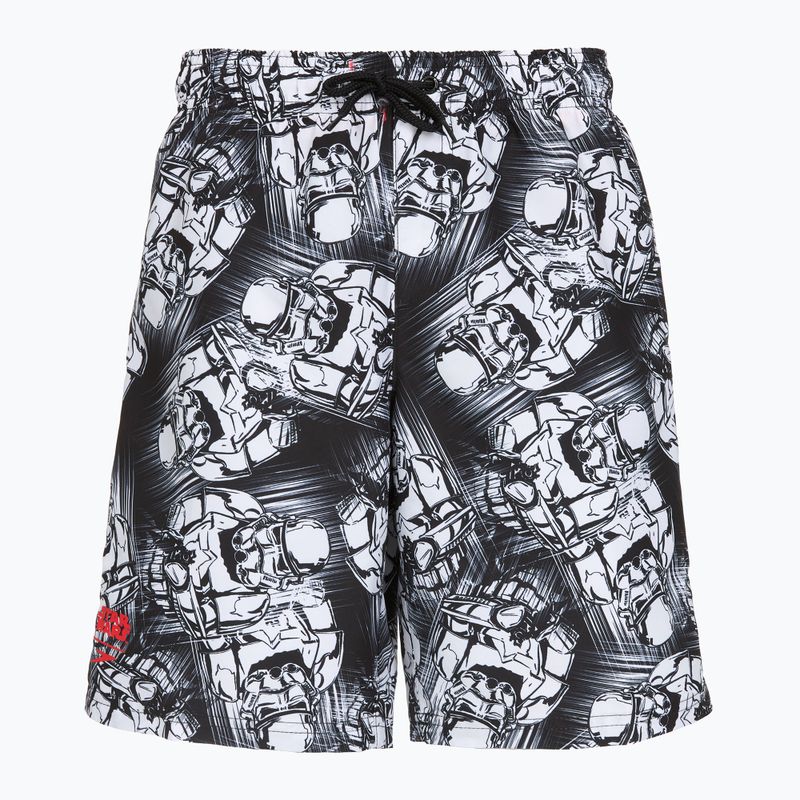 Pantaloni scurți de baie pentru copii Speedo Print Leisure 17" black/white