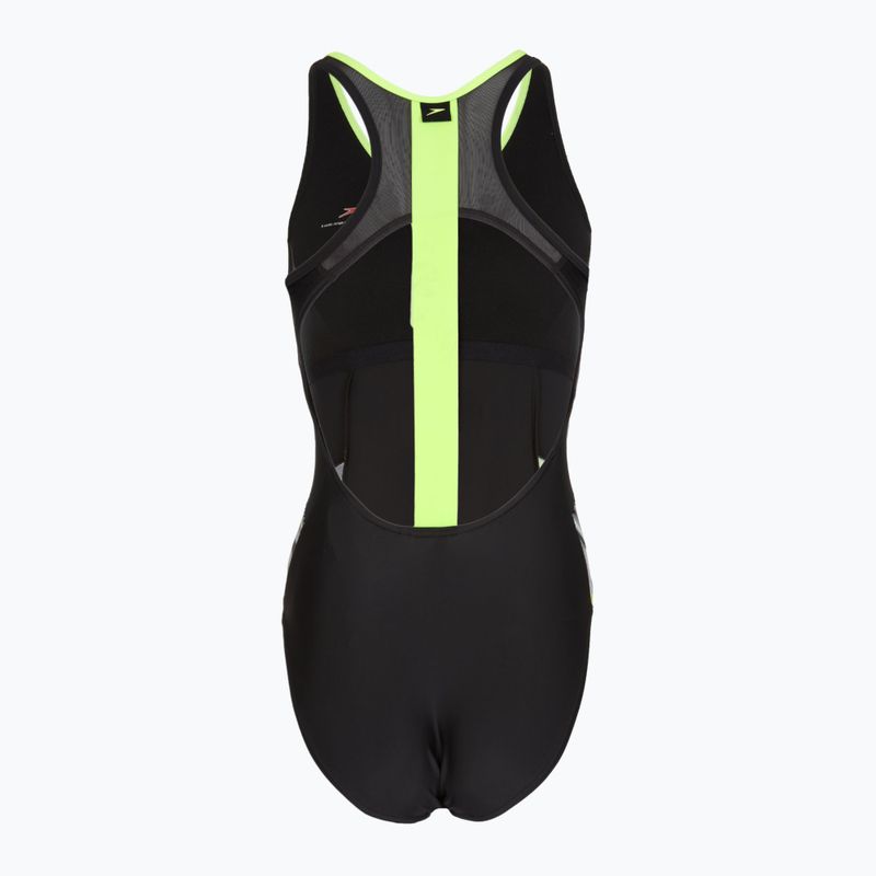Costum de baie dintr-un element pentru femei Speedo Reflect Wave black/green 2