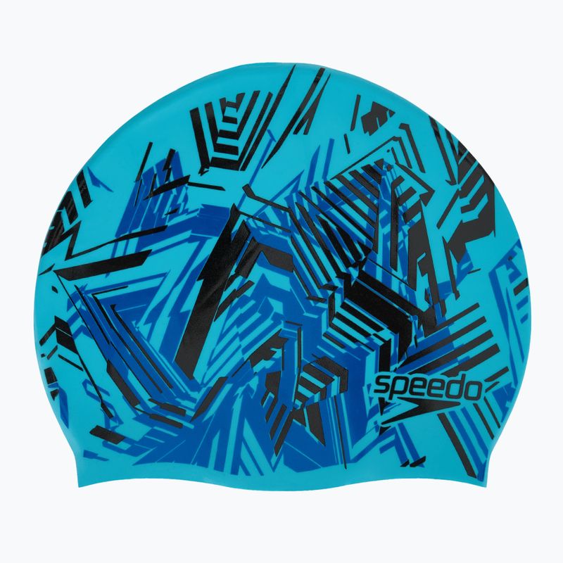 Cască de înot pentru copii Speedo Slogan Print blue/black