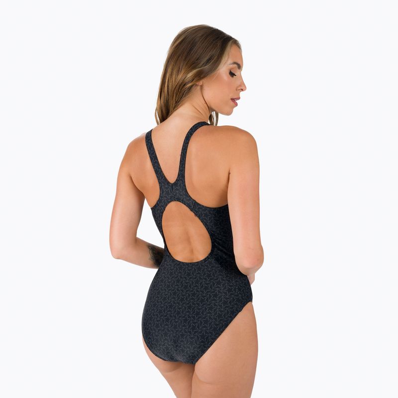Speedo Boomstar Boomstar Allover Muscleback costum de baie dintr-o singură piesă pentru femei negru-gri 68-122999023 6