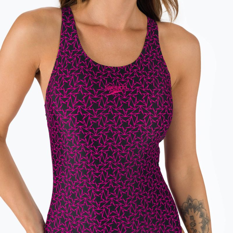 Speedo Boomstar Allover Muscleback Costum de baie o singură bucată pentru femei Negru Roz 68-12299B344 7