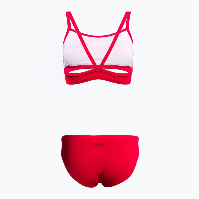 Costum de baie din două piese pentru femei Speedo Essential Endurance+ Thinstrap Bikini roșu 126736446 2