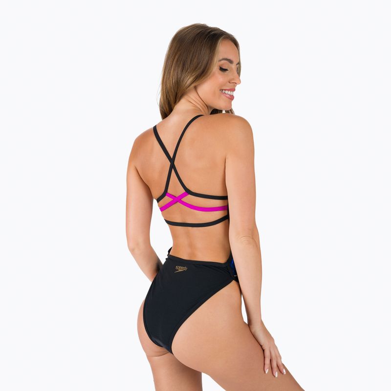 Speedo Ribbonback costum de baie o bucată pentru femei negru 68-1171717F333 3