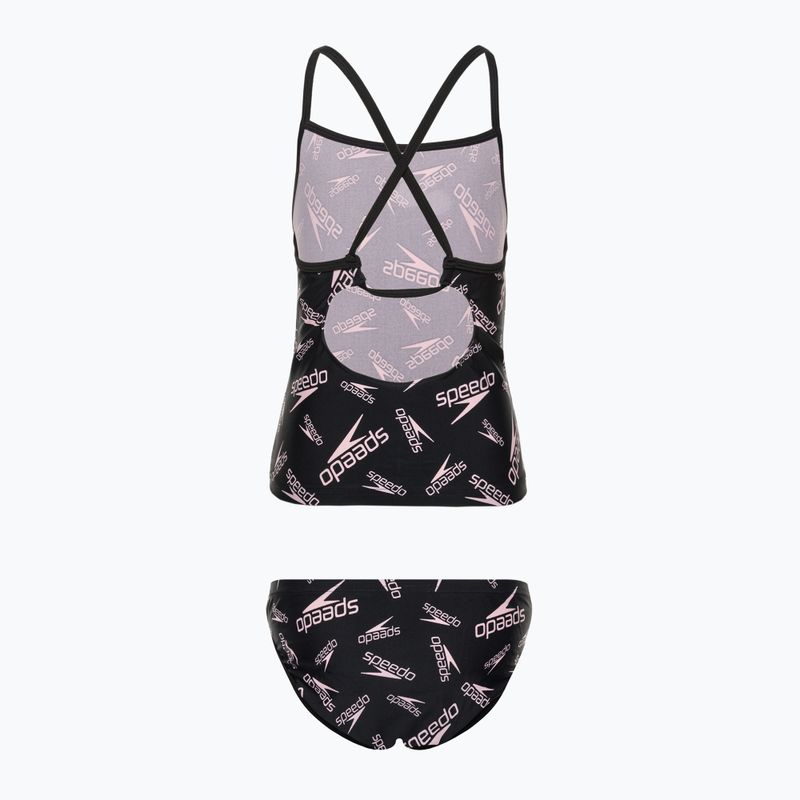Speedo Printed Tie-Back Tankini Tankini pentru copii costum de baie din două piese negru 68-12380F390 2