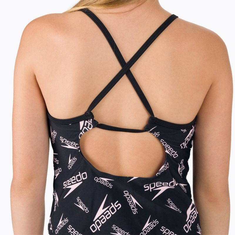 Speedo Printed Tie-Back Tankini Tankini pentru copii costum de baie din două piese negru 68-12380F390 8