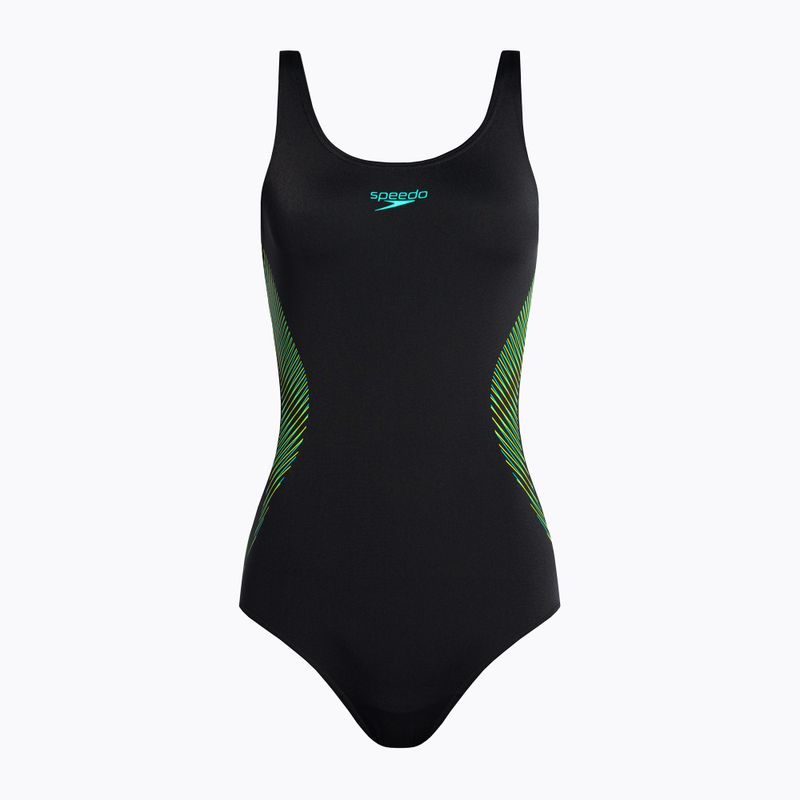 Speedo Placement Muscleback costum de baie o singură piesă pentru femei negru 68-08694