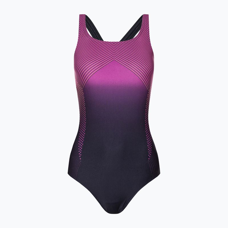 Speedo Digital Placement Medalist pentru femei costum de baie dintr-o bucată albastru marin și violet 68-12199G701