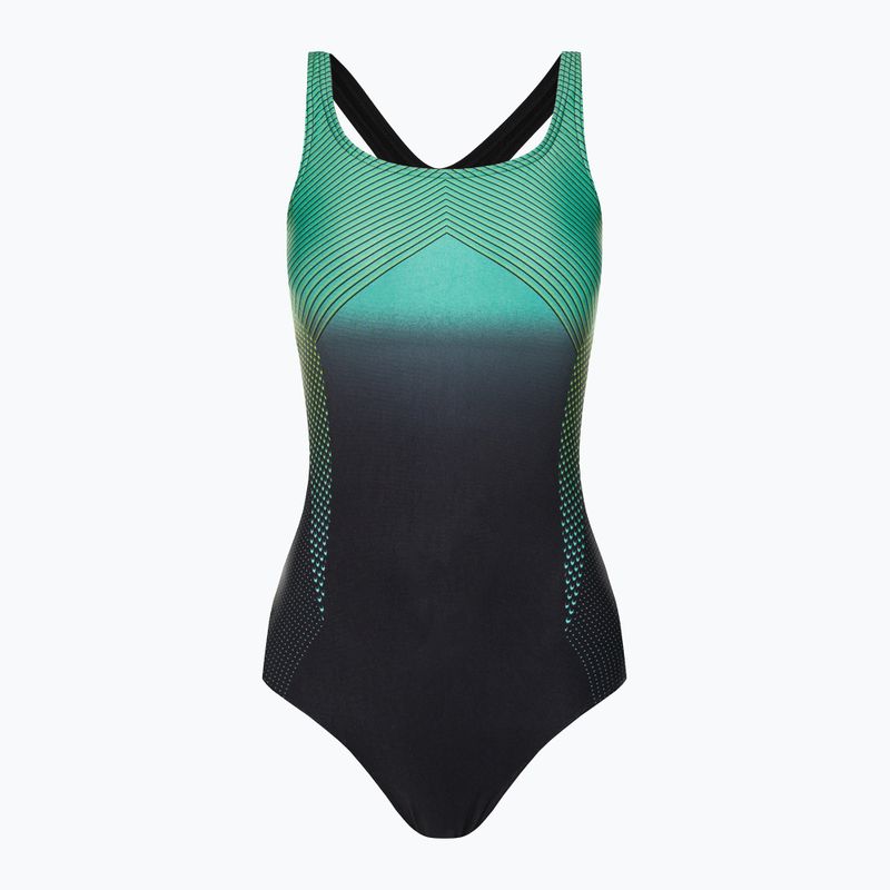 Speedo Digital Placement Medalist pentru femei costum de baie dintr-o bucată negru și albastru 68-12199G702