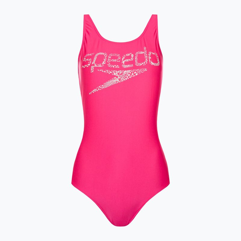 Costum de baie Speedo Logo Deep U-Back pentru femei, o singură bucată, roz 68-12369A657