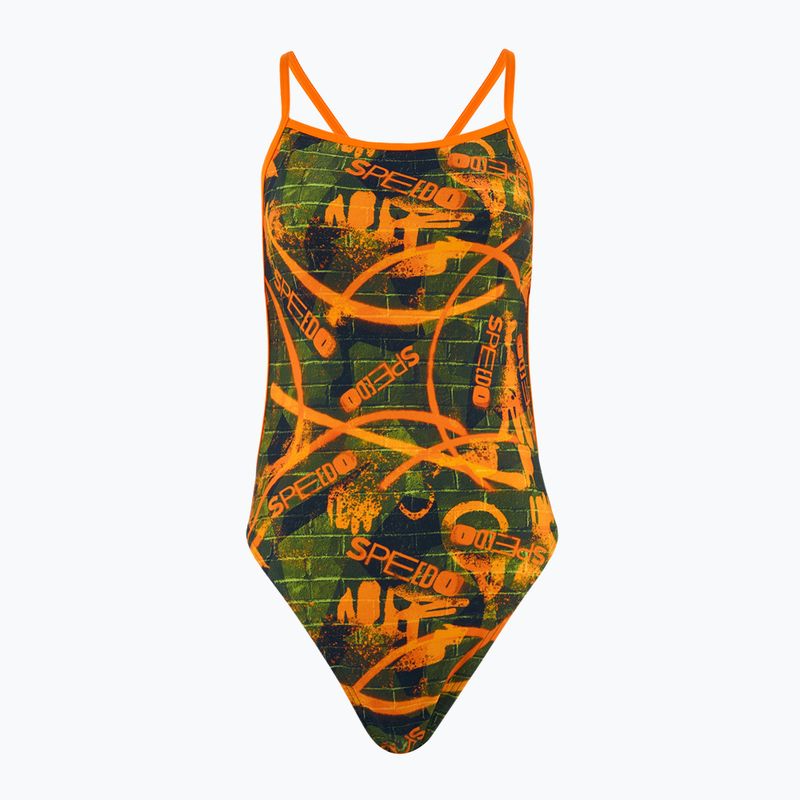 Costum de baie dintr-o piesă pentru femei Speedo Allover Vback salso / black / olive