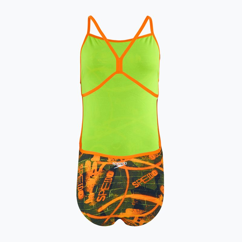 Costum de baie dintr-o piesă pentru femei Speedo Allover Vback salso / black / olive 2