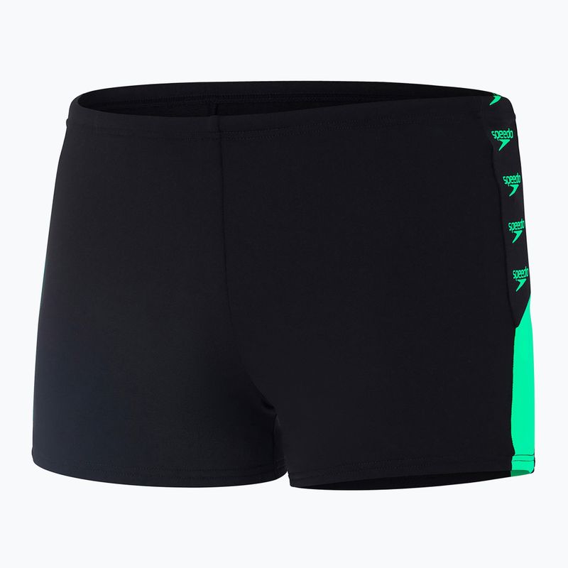 Speedo Boom Logo Splice pantaloni scurți de înot pentru bărbați negru și verde